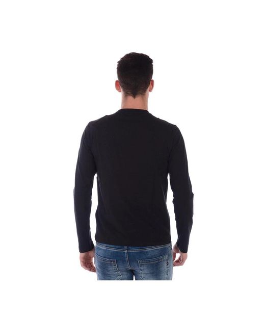 EA7 Tops ,Zwart ,Katoen Cozy Knit Sweater Pullover in het Blue voor heren