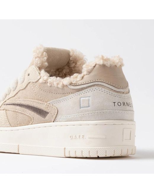 Date Schoenen ,Katoen Low-Top Sneakers in het Natural