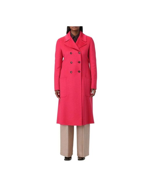 Double-Breasted Coats di Lanvin in Red