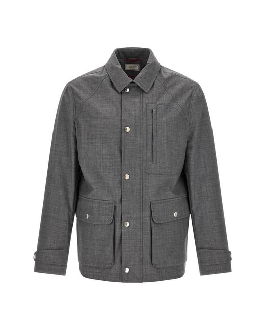 Brunello Cucinelli Gray Light Jackets for men