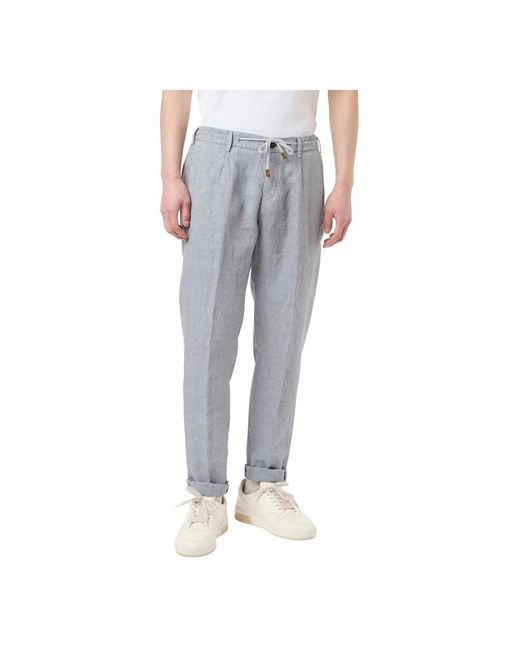 Eleventy Gray Slim-Fit Trousers for men