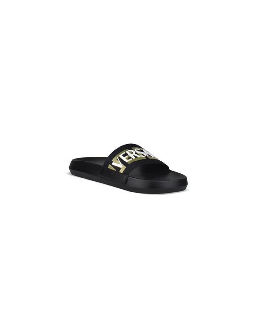 Versace Greca Logo Slide in Black für Herren