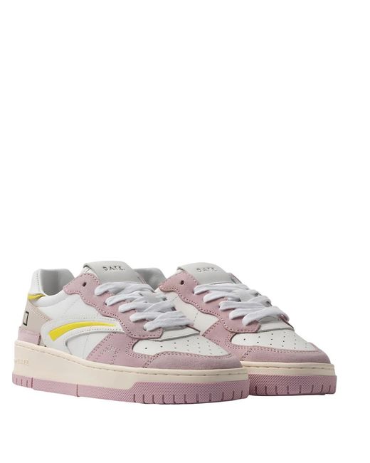 Date Pink Low-Top Leder-Sneaker