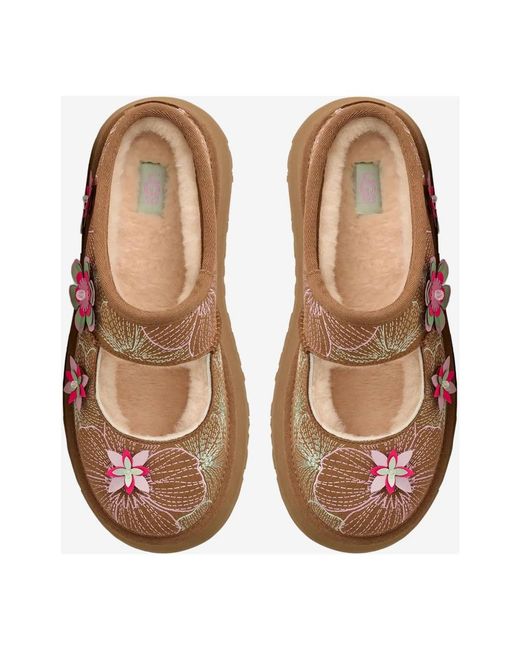 Ugg Schoenen ,Bruin ,Wol Bea Mary Jane Mule in het Brown