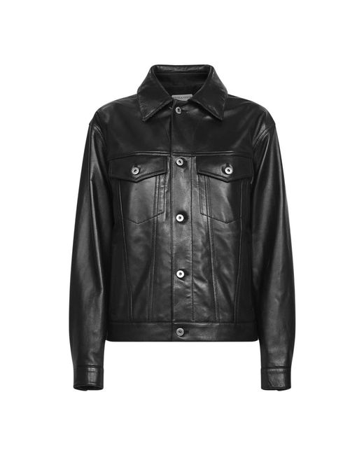 Bottega Veneta Black Leather Jackets