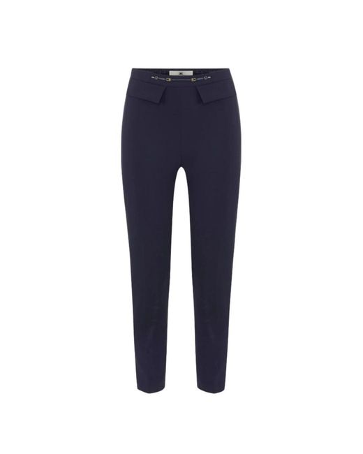 Elisabetta Franchi Blue Slim-Fit Trousers