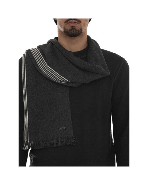 HUGO Black Winter Scarves for men