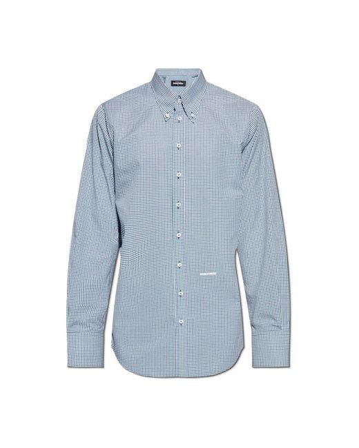 DSquared² Overhemden ,Veelkleurig ,Katoen Geruit Overhemd in het Blue voor heren