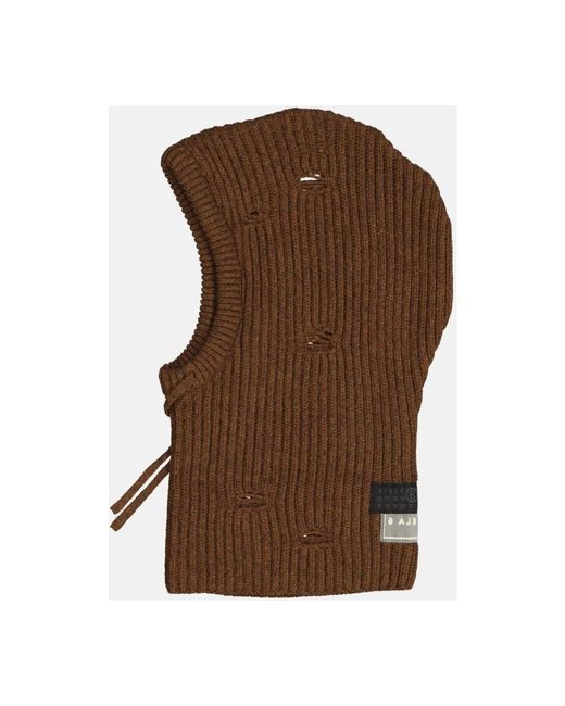 MM6 by Maison Martin Margiela Bruine Wollen Bivakmuts Met Uniek Ontwerp in het Brown