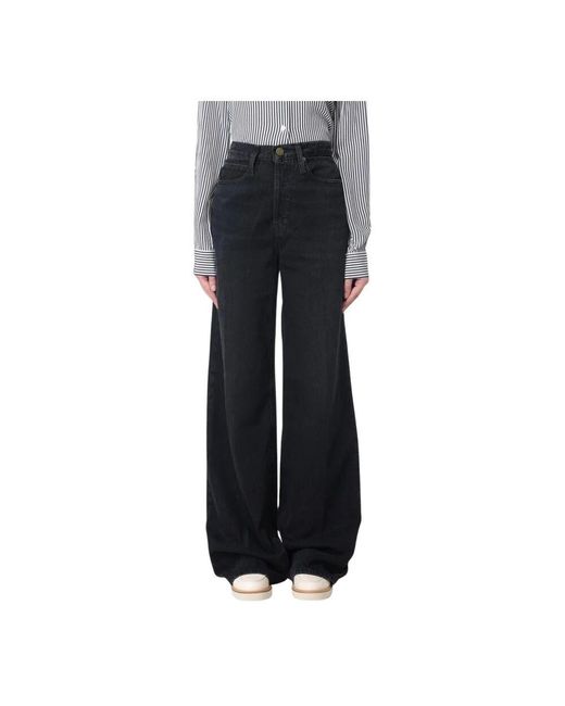 FRAME Black Schwarze Wide Leg Jeans