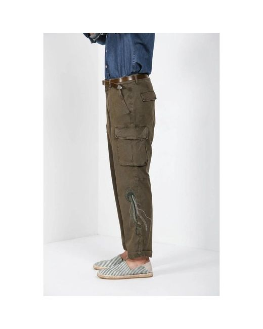 Mason's Blue Straight Trousers for men