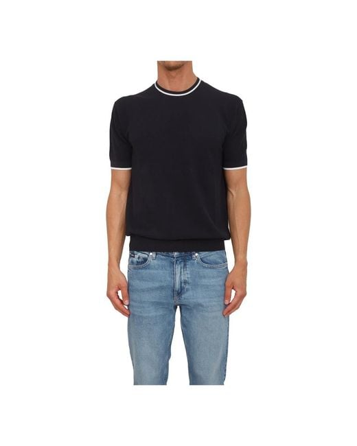 Paolo Pecora Black Round-Neck Knitwear for men