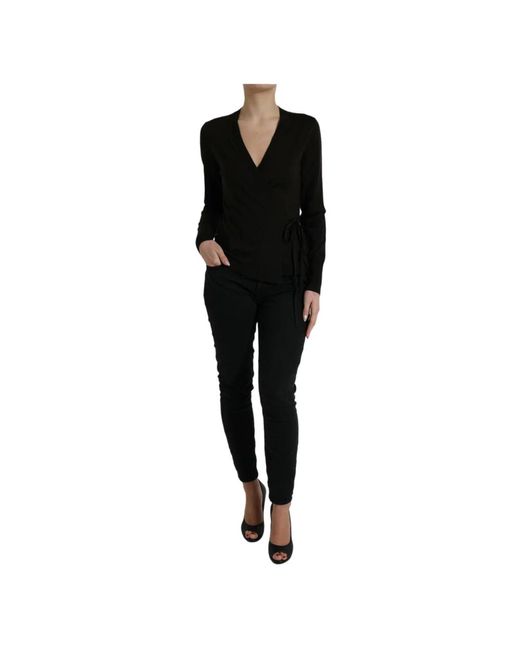 Dolce & Gabbana Elegante Zwarte Wollen Vest Trui in het Black