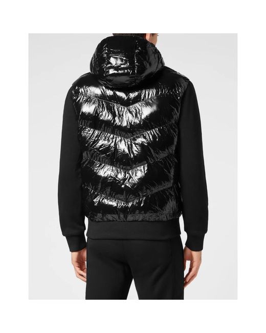 Philipp Plein Fitness ,Zwart ,Nylon Nylon Gewatteerde Jas in het Black voor heren