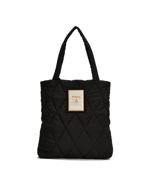 Barbour Black Gepolsterte Schwarze Stofftasche