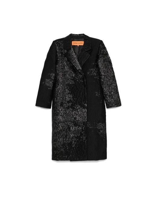 Stine Goya Black Double-Breasted Coats