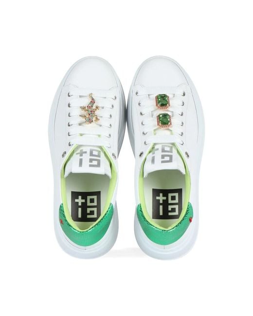 GIO+ White Pia180c geco leder sneakers +