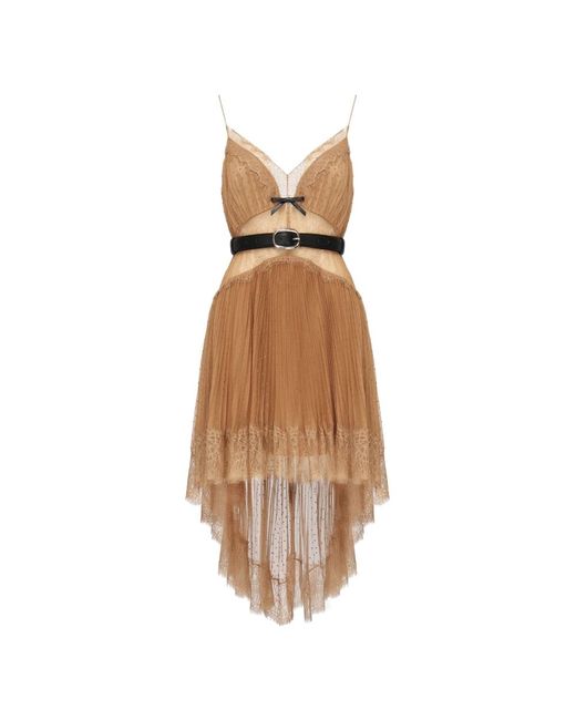 Midi Dresses Self-Portrait de color Brown