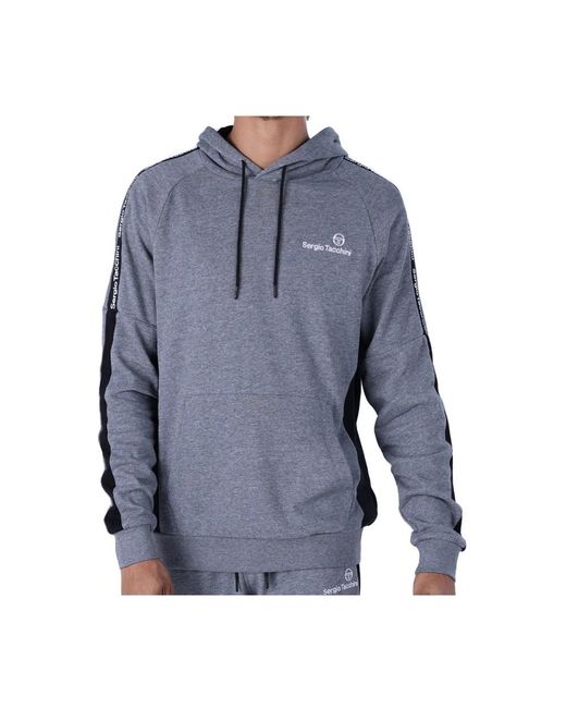 Sergio Tacchini Hoodies & Sweatvesten ,Grijs ,Polyester Logo Band Hoodie in het Blue voor heren