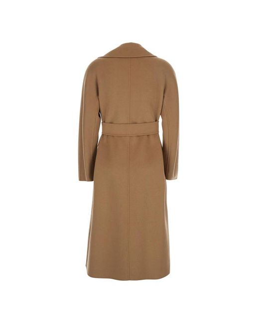 Max Mara Natural Langer Mantel Aus Wolle, Kaschmir Und Seide