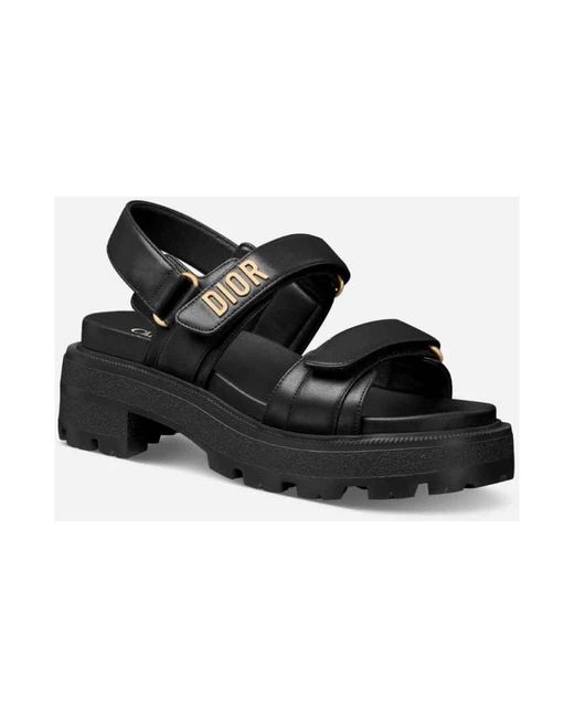 Dior Black Flat Sandals