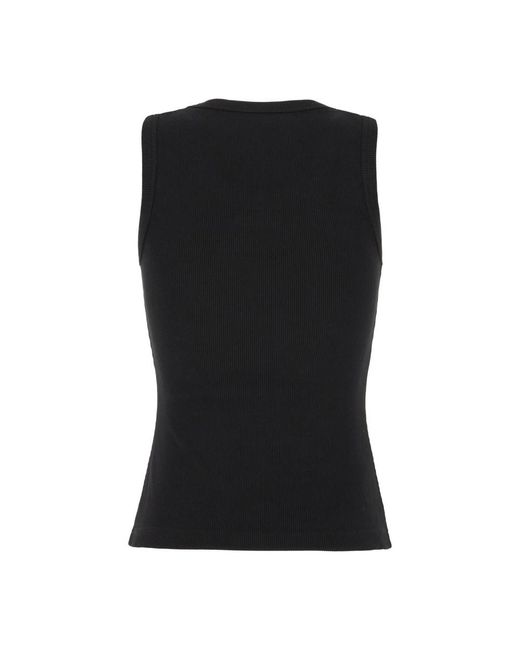 McQueen Black Sleeveless Tops