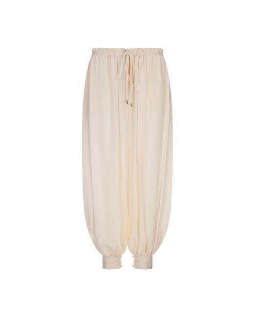 Chloé Witte Zijden Broek in het Natural
