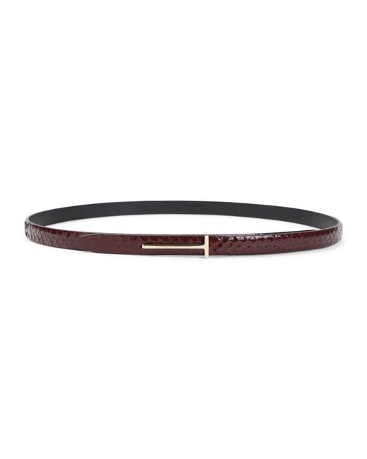 Tom Ford Accessoires ,Rood ,Leer Python Riem in het Brown
