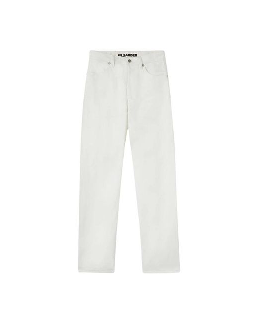 Jil Sander Jeans Met Decoratieve Stiksels in het White