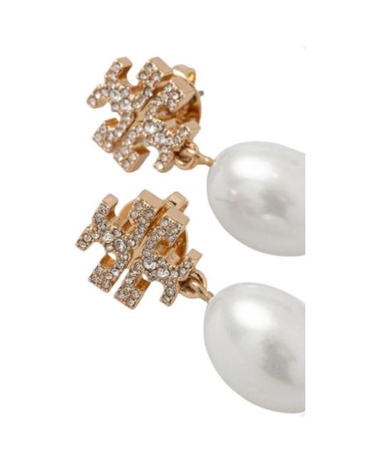 Tory Burch Metallic Kira Pavé Perlen-Ohrring
