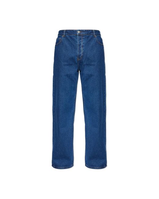 AMI Blue Straight Jeans for men
