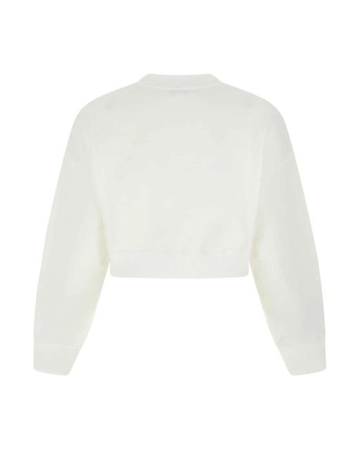 Alexander McQueen White Weißer baumwollmisch-sweatshirt
