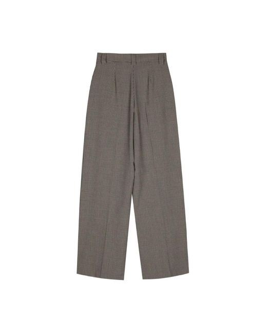Alysi Broeken ,Blauw ,Wol Blauwe Wollen Wijde Broek in het Gray