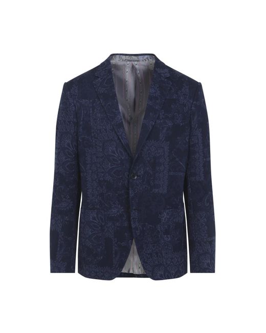 Etro Jassen ,Blauw ,Katoen Roma Jersey Sportjas in het Blue voor heren