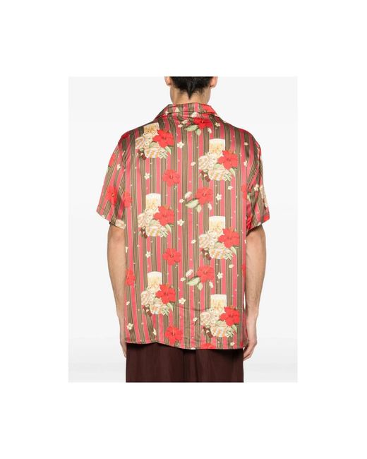 Drole de Monsieur Red Short Sleeve Shirts for men