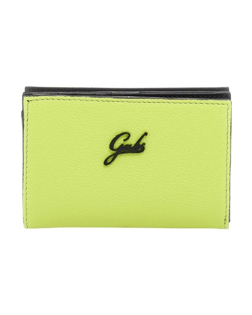 Gabs Accessoires ,Blauw ,Leer Gele Leren Portemonnee Gmoney 14 in het Green