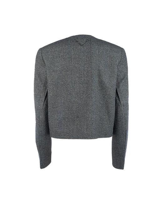 Prada Gray Tweed Jackets
