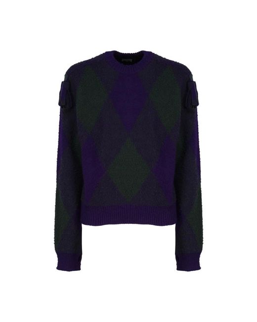 Burberry Blue Round-Neck Knitwear for men