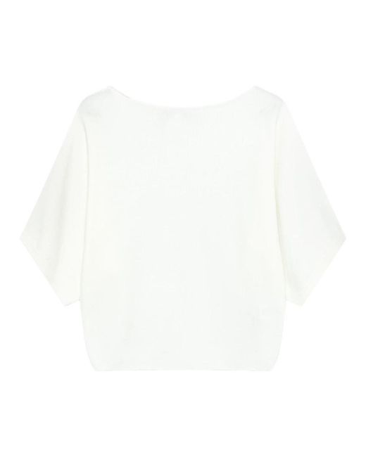 Alpha Studio Boot-Neck Top in het White