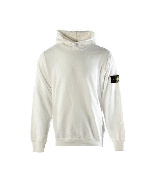 Stone Island Weiße baumwollpullover für männer in White für Herren