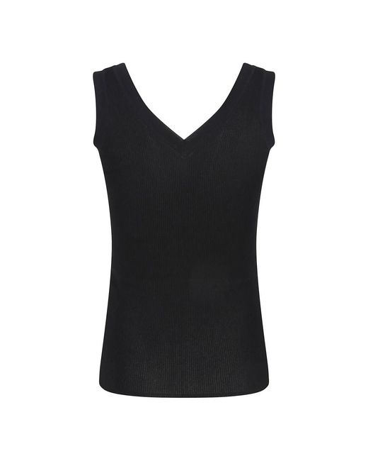 P.A.R.O.S.H. Black Sleeveless Tops