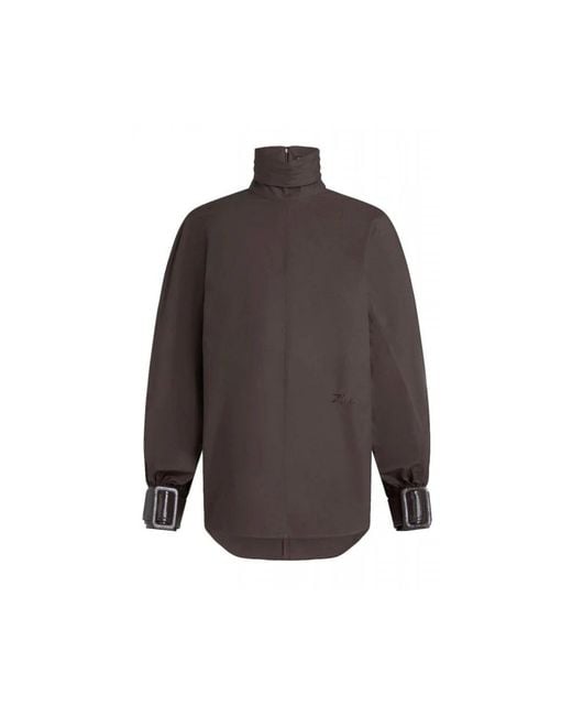 Karl Lagerfeld Overhemden ,Bruin ,Blouse Met Ballonmouwen in het Gray