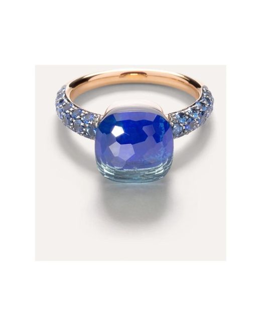 Pomellato Blue Klassischer nudo ring - blauer topas, blauer saphir, lapislazuli
