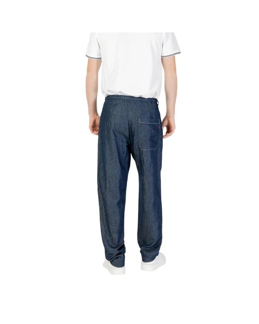 Replay Blue Cotton Casual Pants for men