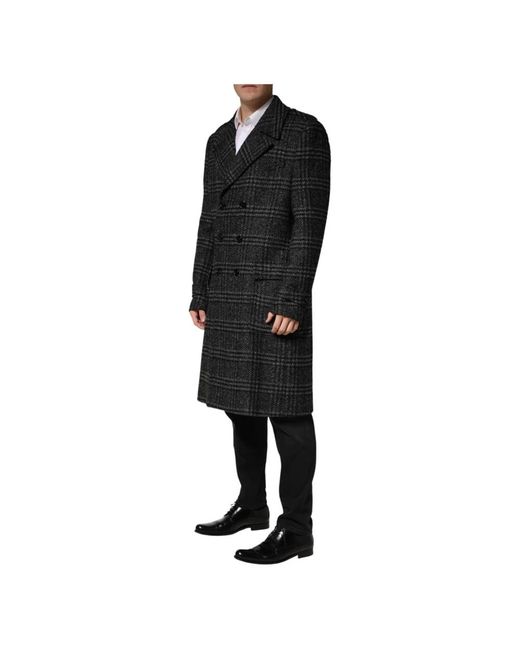 Dolce & Gabbana Black Double-Breasted Coats for men