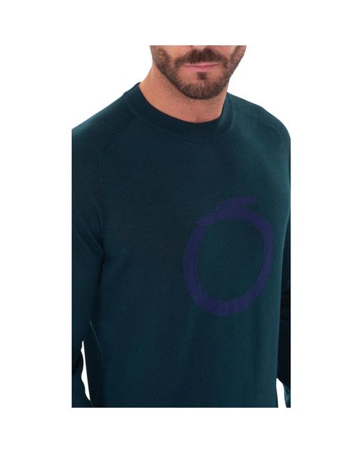 Trussardi Blue Round-Neck Knitwear for men