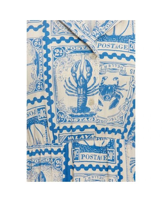 Object Objvima S/S Midi Jurk in het Blue