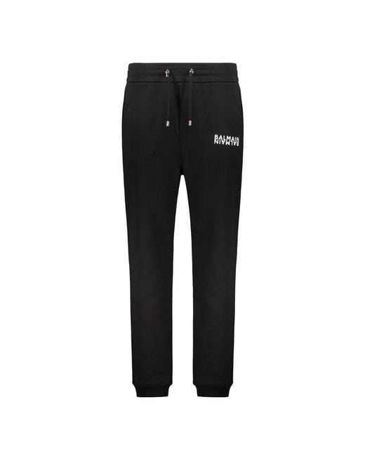 Balmain Broeken ,Zwart ,Katoen Track Pants in het Black voor heren