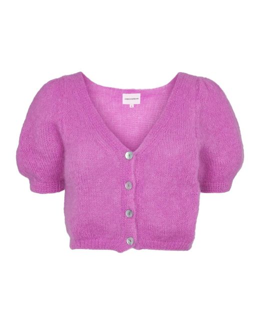American Dreams Truien & Vesten ,Roze ,Wol Harper Cardigan in het Purple