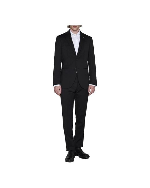 D4.0 Black Single Breasted Suits for men